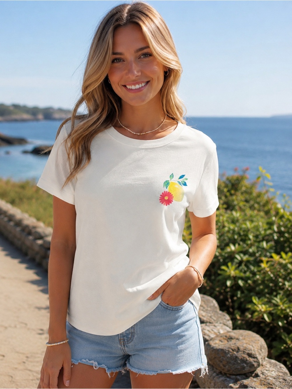 Altar’d State Maine Coastal Graphic Baby Doll Tee NWT Size Large